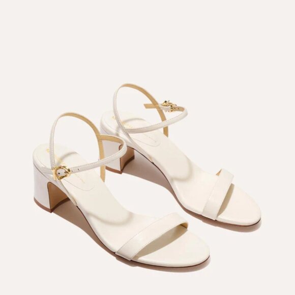 Margaux The Cleo Block Heel Sandal — Ivory Nappa Leather, 7.5 - Picture 1 of 9